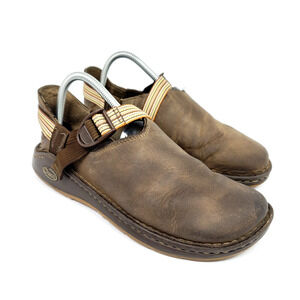 Chaco PedShed Womens Size 9.5 Brown Leather Casual Comfort Clog Shoes